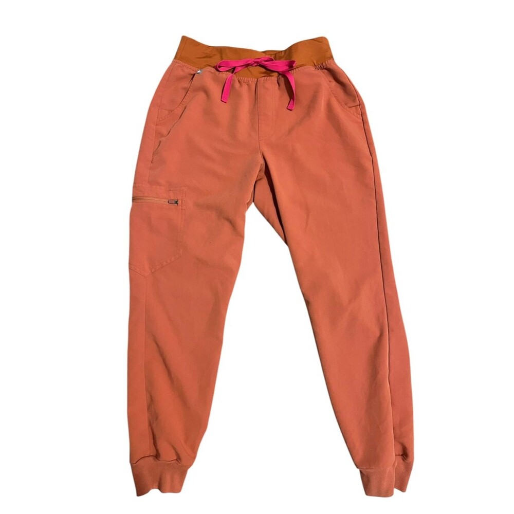 Figs Womens SP Jogger Scrub Zamora Pants Pockets Terracotta Orange